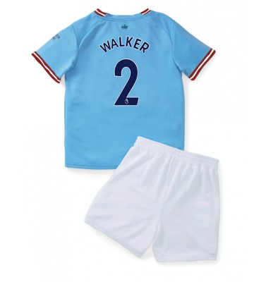 Manchester City Kyle Walker #2 Hjemmedraktsett Barn 2022-23 Kortermet (+ Korte bukser)